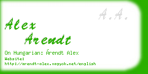 alex arendt business card