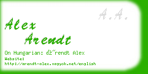 alex arendt business card